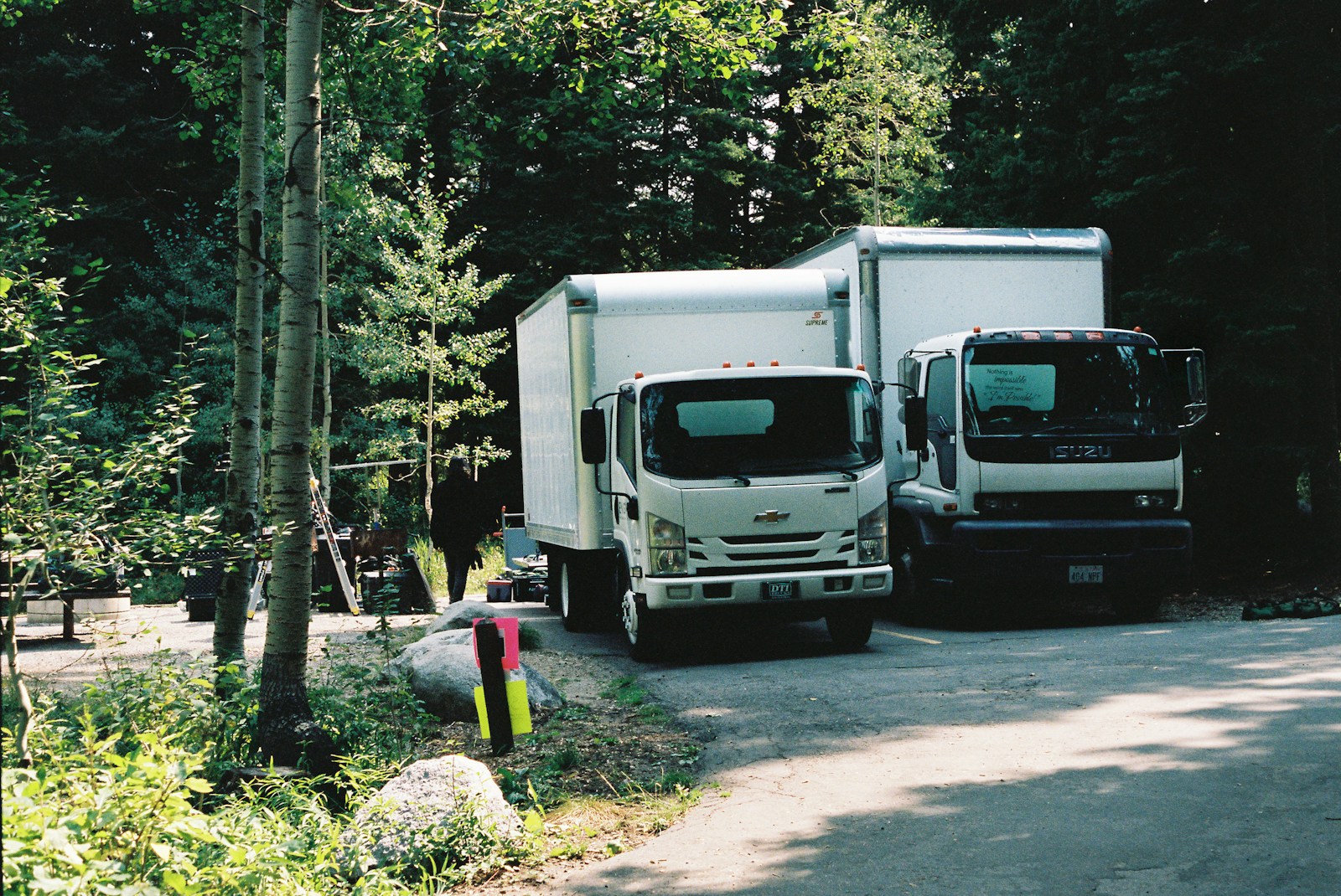 white and black truck on road during daytime, commercial auto